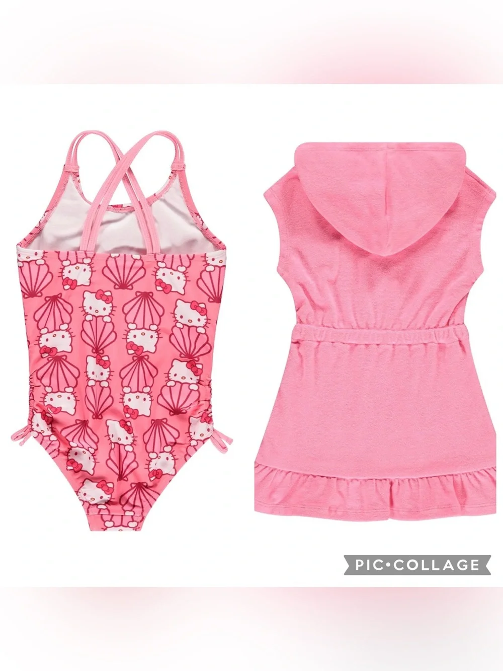 NWT - Toddler Girl’s Hello Kitty 2-Piece Cover Up and Swimsuit Set